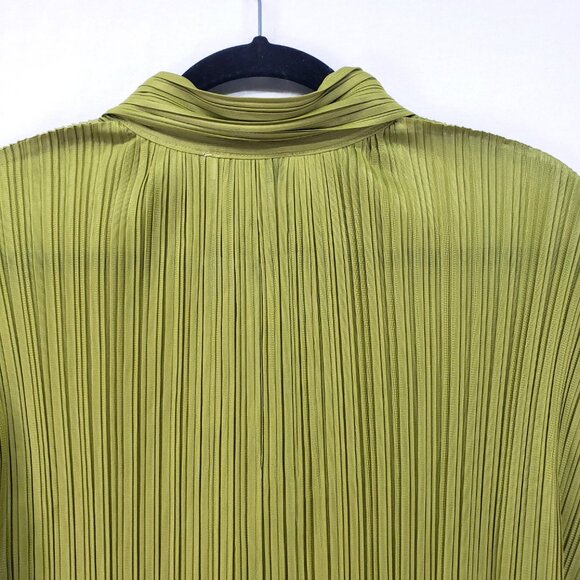 Jason Wu Collection Women's Extended Shoulder Button Up Blouse Green Size L - Picture 13 of 14
